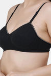 College Girl Padded Non Wired 3/4th Coverage Cami Bra - Black — thumbnail 4