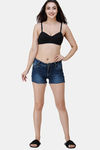 College Girl Padded Non Wired 3/4th Coverage Cami Bra - Black — thumbnail 6