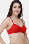 College Girl Padded Non Wired 3/4th Coverage Cami Bra - Red — thumbnail 3