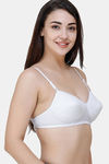 College Girl Padded Non Wired 3/4th Coverage Cami Bra - White — thumbnail 3