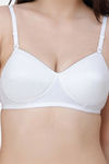 College Girl Padded Non Wired 3/4th Coverage Cami Bra - White — thumbnail 4