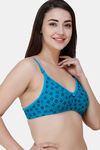 College Girl Double Layered Non Wired Full Coverage T-Shirt Bra - Blue — thumbnail 3