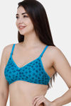 College Girl Double Layered Non Wired Full Coverage T-Shirt Bra - Blue — thumbnail 5