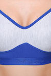 College Girl Double Layered Non Wired Full Coverage Super Support Bra - Royal Blue — thumbnail 4