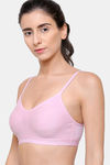 College Girl Double Layered Non Wired Full Coverage Super Support Bra - Pink — thumbnail 5
