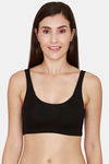 Coucou Essentials Double Layered Non Wired 3/4th Coverage Slip On Bra - Jet Black — thumbnail 1