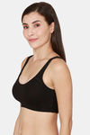 Coucou Essentials Double Layered Non Wired 3/4th Coverage Slip On Bra - Jet Black — thumbnail 2