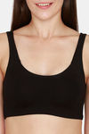 Coucou Essentials Double Layered Non Wired 3/4th Coverage Slip On Bra - Jet Black — thumbnail 4