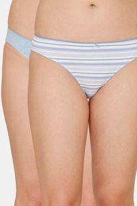 White Stripe & Blue Melange