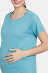 Coucou Cotton Maternity Loungewear Top With Front Zipper And Discreet Feeding - Porcelain — thumbnail 5