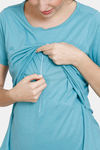 Coucou Cotton Maternity Loungewear Top With Front Zipper And Discreet Feeding - Porcelain — thumbnail 6