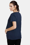 Coucou Bamboo Cotton Maternity Loungewear Top With Front Zipper And Discreet Feeding - Navy Blue — thumbnail 3