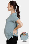 Coucou Bamboo Cotton Maternity & Nursing Loungewear Top - Slate — thumbnail 1