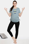 Coucou Bamboo Cotton Maternity & Nursing Loungewear Top - Slate — thumbnail 4