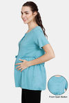 Coucou Modal Maternity & Nursing Top With Front Open Button - Porcelain — thumbnail 1