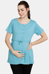 Coucou Modal Maternity & Nursing Top With Front Open Button - Porcelain — thumbnail 2