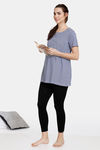 Coucou Maternity & Nursing Knit Top With Front Open Button - Vivid Blue — thumbnail 4