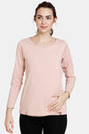 Coucou Bamboo Cotton Pull Aside Solid Maternity Loungewear Top With Discreet Feeding - Pink Salt — thumbnail 2