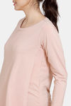 Coucou Bamboo Cotton Pull Aside Solid Maternity Loungewear Top With Discreet Feeding - Pink Salt — thumbnail 5