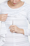 Coucou Bamboo Cotton Pull Aside Solid Maternity Loungewear Top With Discreet Feeding - Pearled Ivory — thumbnail 5