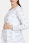Coucou Bamboo Cotton Pull Aside Solid Maternity Loungewear Top With Discreet Feeding - Pearled Ivory — thumbnail 6