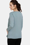 Coucou Bamboo Cotton Maternity Loungewear Top With Discreet Feeding - Slate — thumbnail 3