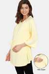 Coucou Maternity & Nursing Knit Top - Pastel Yellow — thumbnail 1