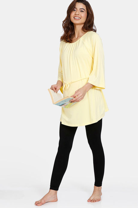 Coucou Maternity & Nursing Knit Top - Pastel Yellow — image 4