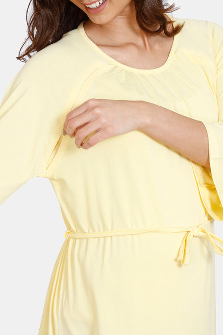 Coucou Maternity & Nursing Knit Top - Pastel Yellow — image 5