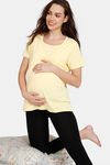 Coucou Bamboo Cotton Maternity Top - Pastel Yellow — thumbnail 4