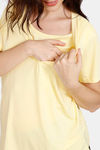 Coucou Bamboo Cotton Maternity Top - Pastel Yellow — thumbnail 5