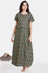 Coucou Maternity Woven Full Length Nightdress With Front Zipper And Discreet Feeding - Ice Green — thumbnail 2