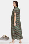 Coucou Maternity Woven Full Length Nightdress With Front Zipper And Discreet Feeding - Ice Green — thumbnail 3