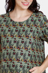 Coucou Maternity Woven Full Length Nightdress With Front Zipper And Discreet Feeding - Ice Green — thumbnail 5