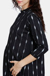 Coucou Maternity & Nursing Woven Knee Length Loungewear Dress With Front Zipper - Black — thumbnail 6