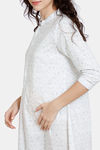Coucou Maternity & Nursing Woven Mid Length Printed Loungewear Dress With Front Zipper - Bright White — thumbnail 6