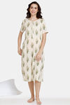 Coucou Maternity & Nursing Woven Mid Length Loungewear Dress With Front Zipper - Cloud Cream — thumbnail 2