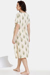 Coucou Maternity & Nursing Woven Mid Length Loungewear Dress With Front Zipper - Cloud Cream — thumbnail 3