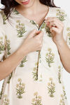 Coucou Maternity & Nursing Woven Mid Length Loungewear Dress With Front Zipper - Cloud Cream — thumbnail 5