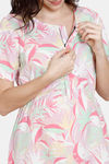 Coucou Maternity Woven Mid Length Loungewear Dress - Fuchsia Pink — thumbnail 5