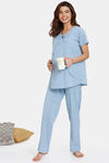 Coucou Woven Maternity Pyjama Set - Crystal Blue — thumbnail 4