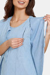 Coucou Woven Maternity Pyjama Set - Crystal Blue — thumbnail 6