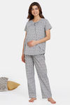 Coucou Woven Maternity Pyjama Set - White Smoke — thumbnail 2