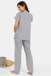 Coucou Woven Maternity Pyjama Set - White Smoke — thumbnail 3
