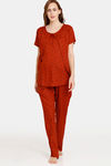 Coucou Maternity Woven Pyjama Set With Discreet Feeding - Cocoa Brown — thumbnail 2