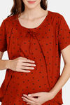 Coucou Maternity Woven Pyjama Set With Discreet Feeding - Cocoa Brown — thumbnail 5