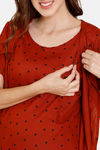 Coucou Maternity Woven Pyjama Set With Discreet Feeding - Cocoa Brown — thumbnail 7