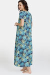 Coucou Maternity Woven Full Length Loungewear Dress With Front Zipper And Discreet Feeding - Navy Cosmos — thumbnail 3