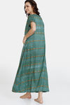 Coucou Maternity Woven Full Length Loungewear Dress With Front Zipper And Discreet Feeding - Spearmint — thumbnail 3