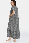 Coucou Maternity Woven Full Length Loungewear Dress With Front Zipper And Discreet Feeding - Hot Fudge — thumbnail 3